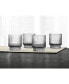 Фото #1 товара Smoked Fluted Double Old-Fashioned Glasses, Set of 4, Created for Macy's