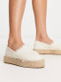 South Beach frayed espadrille in cream