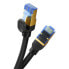 Szybki kabel sieciowy LAN RJ45 cat.7 10Gbps plecionka 3m czarny