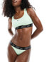 Фото #1 товара Nike Swimming Fusion Logo Tape racerback bikini top in vapor green