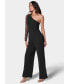 Фото #2 товара Women's Long Sleeve Mesh One Shoulder Jumpsuit