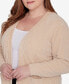 ფოტო #2 პროდუქტის Plus Size Classic Chenille Cardigan With Pockets