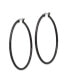 ფოტო #2 პროდუქტის Stainless Steel Polished Black plated Hoop Earrings