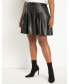 Фото #2 товара Plus Size Faux Leather Pleated Skirt