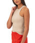 ფოტო #3 პროდუქტის Women's High-Neck Ribbed Tank