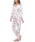 Women's Long Sleeve Floral Pajama Set, 2-Piece