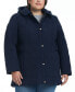 ფოტო #1 პროდუქტის Women's Plus Size Hooded Quilted Coat