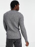 Фото #2 товара New Look wide rib jumper in light grey