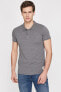 Erkek Gri Polo Yaka T-Shirt 9YAM12032LK