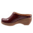 Softwalk Madison S2056-671 Womens Burgundy Narrow Leather Clog Flats Shoes