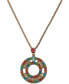 Фото #1 товара Gold-Tone Multicolor Stone 36" Adjustable Pendant Necklace