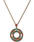 Gold-Tone Multicolor Stone 36" Adjustable Pendant Necklace