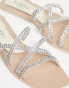 Simmi London Juniper flat sandals with embellished straps in beige