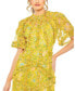 Фото #6 товара Women's Floral Flutter Sleeve Mesh Print Dress