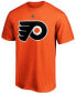 Фото #2 товара Men's Carter Hart Orange Philadelphia Flyers Team Authentic Stack Name and Number T-shirt