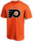 Men's Carter Hart Orange Philadelphia Flyers Team Authentic Stack Name and Number T-shirt