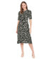 Фото #1 товара Petite Elbow-Sleeve Printed Jersey Dress