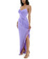 ფოტო #3 პროდუქტის Juniors' Asymmetric-Ruffle Lace-Up-Back Gown