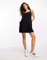 Фото #6 товара ASOS DESIGN Petite denim pinny dress in black