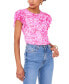 ფოტო #1 პროდუქტის Women's Floral Tiered Short-Sleeve Blouse