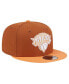 ფოტო #2 პროდუქტის Men's Brown/Orange New York Knicks 2-Tone Color Pack 9Fifty Snapback Hat