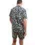 Farah printed short sleeve shirt in navy