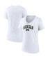 ფოტო #2 პროდუქტის Women's White Michigan Wolverines Evergreen Campus V-Neck T-shirt