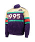 Фото #3 товара Men's Purple Hardwood Classics 1995 NBA All-Star Weekend Satin Full-Button Jacket