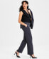 Women's Pinstriped Straight-Leg Pants