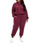 ფოტო #1 პროდუქტის Plus Size Dorothea Sherpa Sweatshirt & Pant Loungewear Set