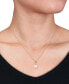 ფოტო #2 პროდუქტის Cultured South Sea Oval Pearl (8-9mm) & White Topaz Accent Heart Detail 18" Pendant Necklace in Rose-Tone Plated Sterling Silver