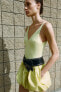 Фото #2 товара Короткое комбинированное платье объемного кроя ZARA