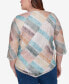 ფოტო #3 პროდუქტის Plus Size Scottsdale Stained Glass Popcorn Top With Necklace