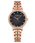 ფოტო #1 პროდუქტის Women's Rose Gold-Tone Link Bracelet with Crystals Studded Strip Watch 33mm