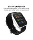ფოტო #3 პროდუქტის Unisex Black Silicone Strap Smartwatch 37.5mm