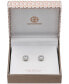 ფოტო #2 პროდუქტის Cubic Zirconia Halo Stud Earrings in Sterling Silver, Created for Macy's