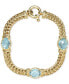 ფოტო #3 პროდუქტის Swiss Blue Topaz Weave Link Bracelet (10-1/2 ct. t.w.) in 14k Gold-Plated Sterling Silver