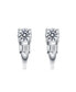 Фото #2 товара Sterling Silver White Gold Plated Cubic Zirconia Petite Hoop Earrings
