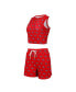 ფოტო #1 პროდუქტის Women's San Francisco 49ers Gauge Allover Print Cropped Tank Top Shorts Sleep Set