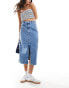 Фото #1 товара Tommy Jeans Claire utility denim midi skirt in mid wash