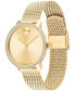 ფოტო #2 პროდუქტის Women's Swiss Bold Shimmer Gold Ion Plated Stainless Steel Mesh Bracelet Watch 34mm
