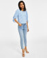 ფოტო #1 პროდუქტის Women's Floral-Embellished Mid-Rise Skinny Jeans