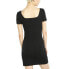 Puma Classics Ribbed Short Sleeve T-Shirt Dress Womens Black Casual 531615-01