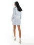 Фото #7 товара Morgan boucle mini skirt co-ord in white and blue