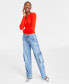 Women's Light Wash High Rise Utility Cargo Jeans, Created for Macy's