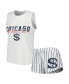 Women's White Chicago White Sox Reel Pinstripe Tank Top and Shorts Sleep Set