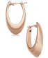 ფოტო #1 პროდუქტის Polished Visor Hoop Earrings in 14k Rose Gold