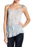 Фото #1 товара Ro & De 163826 Women's Asymmetric Ruffled Cami Sky Blue Tank Top Sz. XL