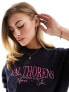 Threadbare Ski embroidered sweater in navy