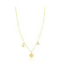 Yellow Gold Tone CZ Moon & Star Charms Necklace